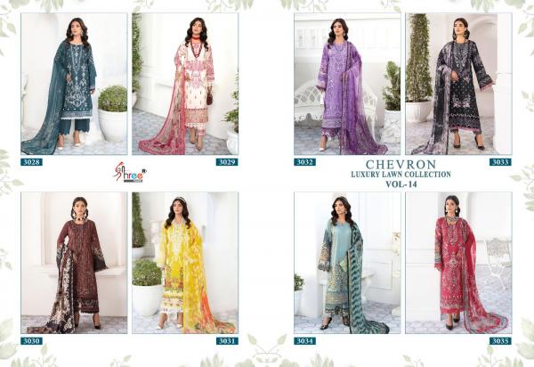 Shree Chevron Luxury Lawn Collection Vol 14 Cotton Dupatta Pakistani Salwar  Suit